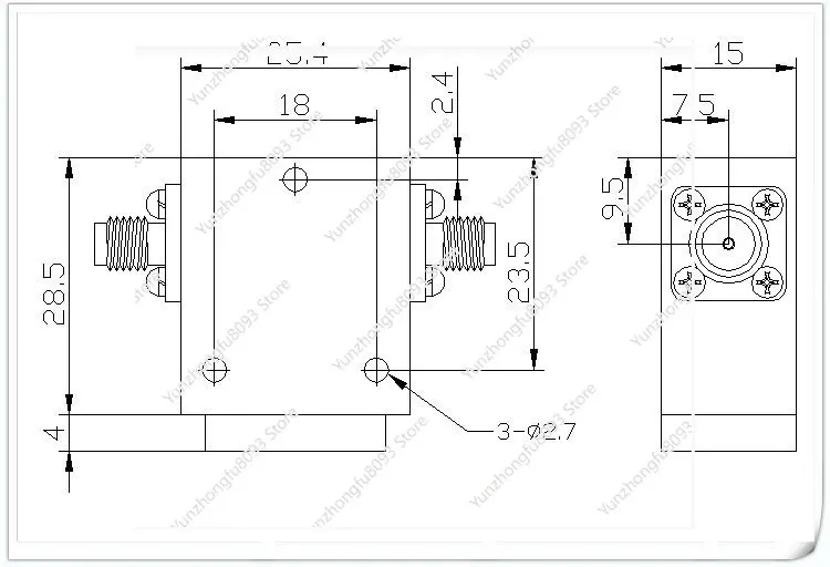 1500-1600MHz Coaxial Ferrite Microwave Communication RF Isolator