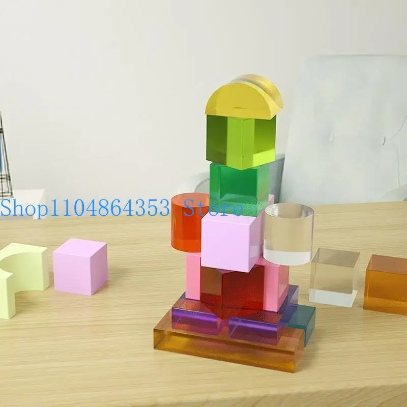 

Силиконовая форма для декора в виде квадратных и нерегулярных строительных блоков, для литья смолы ручной работы, для домашнего декора и игр