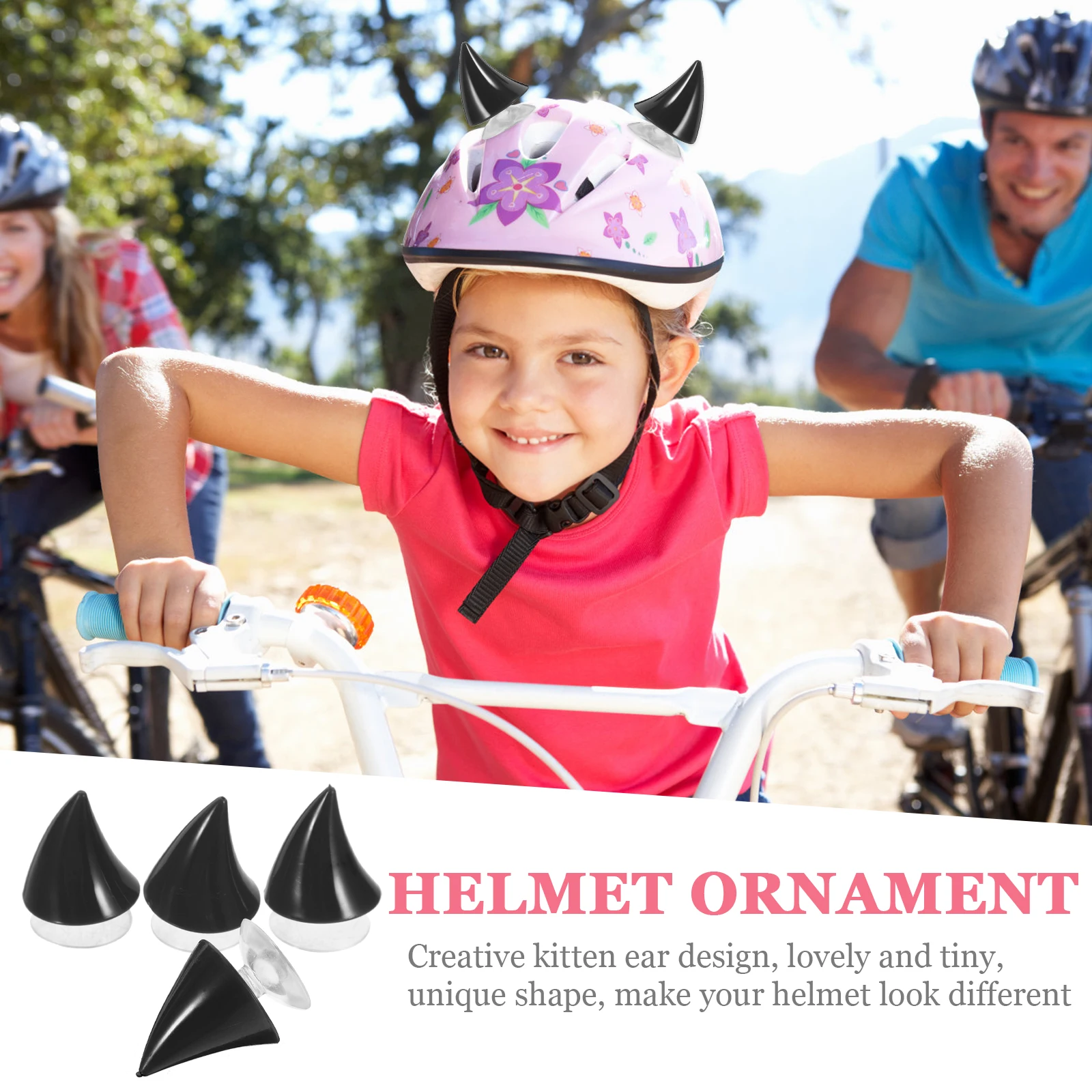 

Motorcycle Horns Decorative Accessories for Bike Ski Helmets Adhesive Suction Cup Durable Stylish Plastic