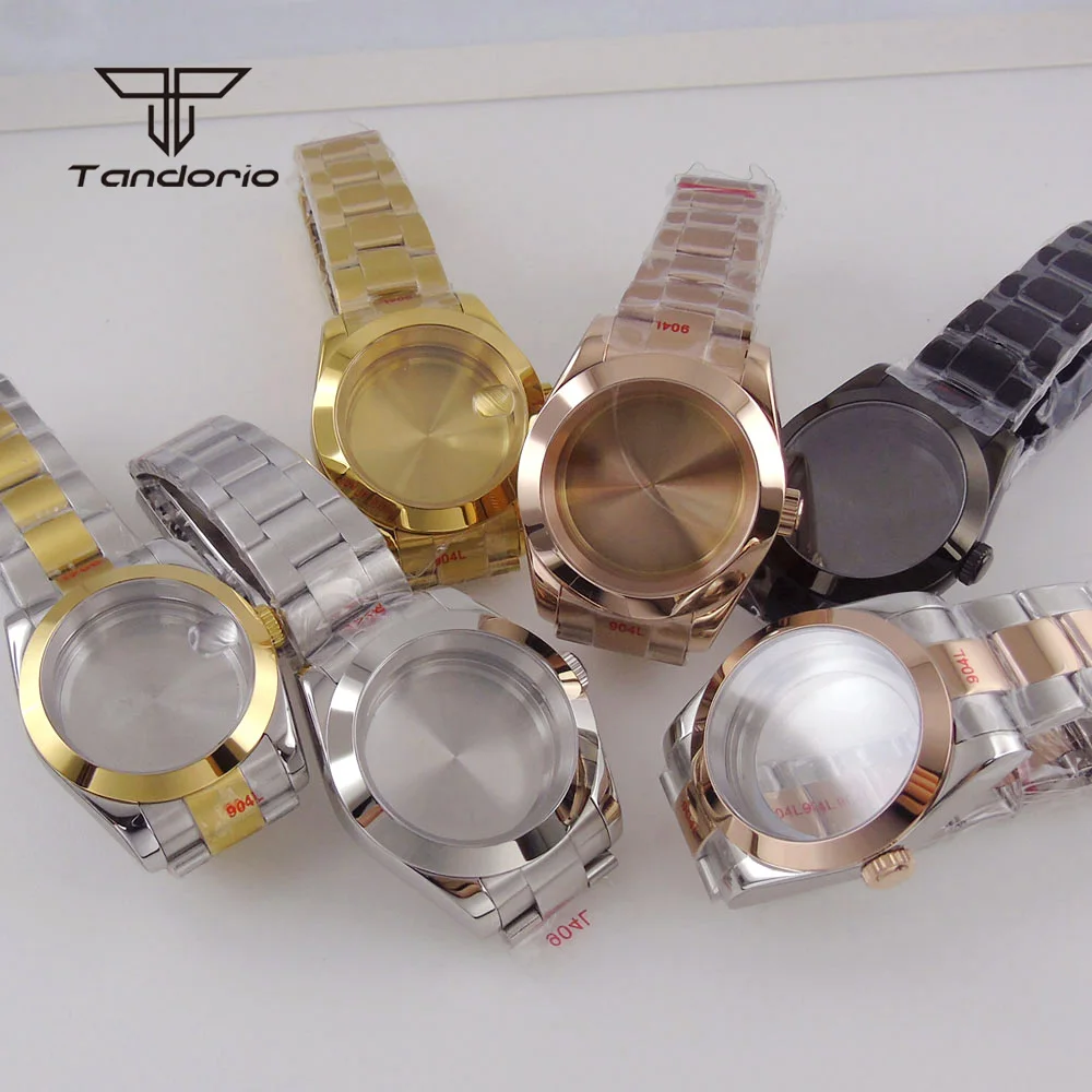Multicolored 36mm/39mm Steel Automatic Watch Case+Bracelet Polished Bezel Sapphire Fit NH34 NH35 NH36 NH38 ETA2824 PT5000 Movt