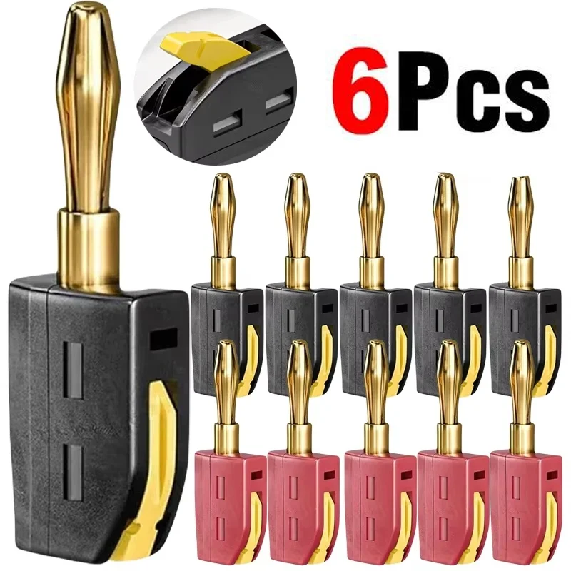 1/2/4/6 Stück Lötfreier Bananenstecker Tragbarer 4MM 32A Hochstrom-Schnellverbinder Bananenstecker Vergoldete Kupferanschlüsse