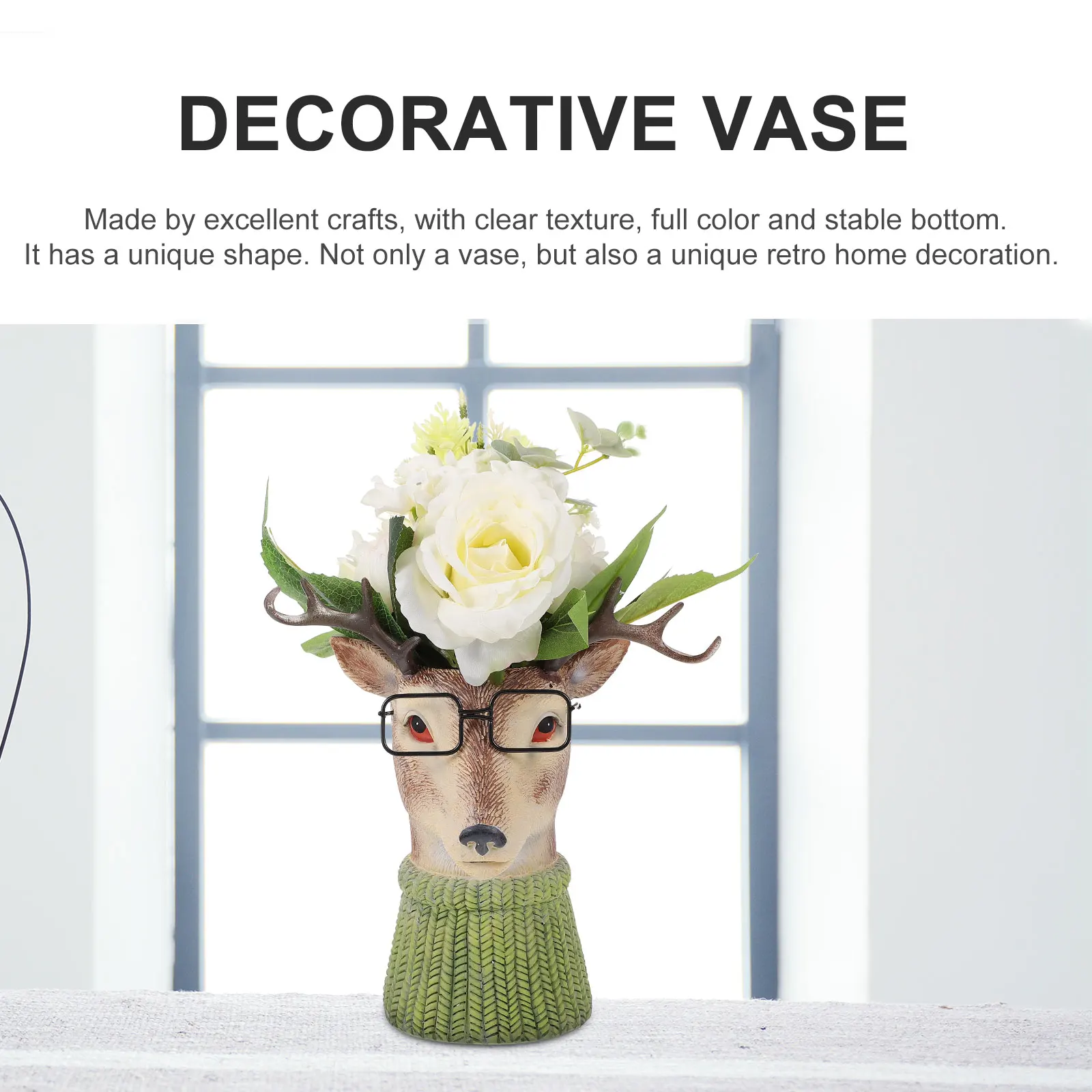 

1Pcs Resin Deer Flower Creative Animal Shape Succulent Planter Home Decoration Gardening Plant Container