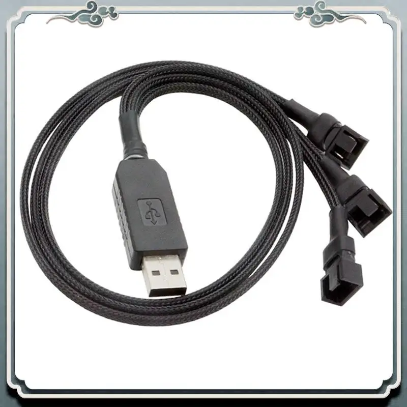 Premium 12V USB Fan Power Adapter Cable 1 To 3 Step-Up Power Adapter Cable For 4-Pin PC Cooling Fans