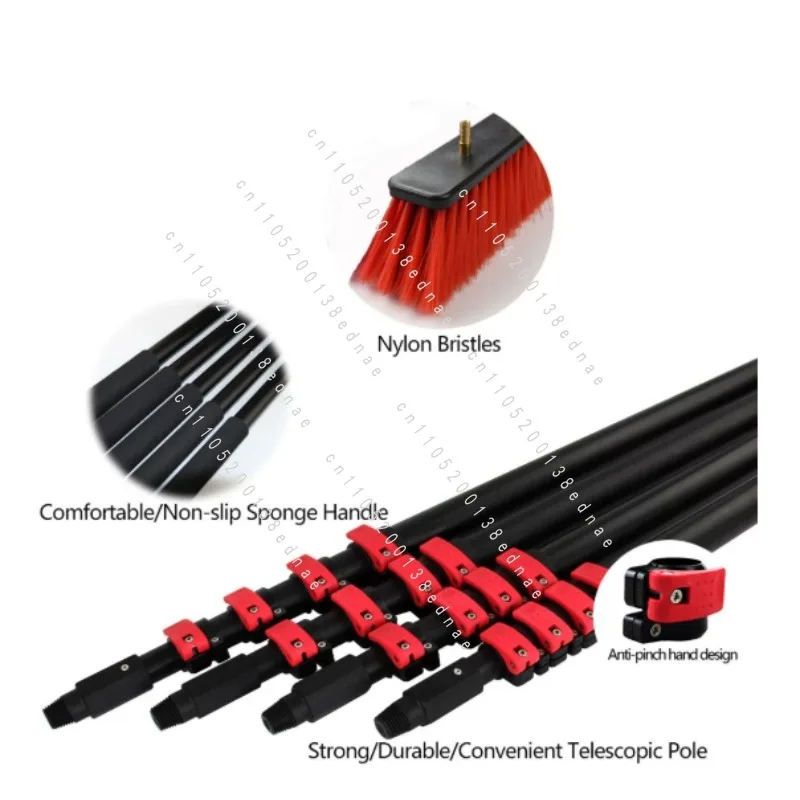 Suitable For Aluminum Water Poles, Retractable 6 Sections, Customizable Length, For Solar Panel Window Cleaning System
