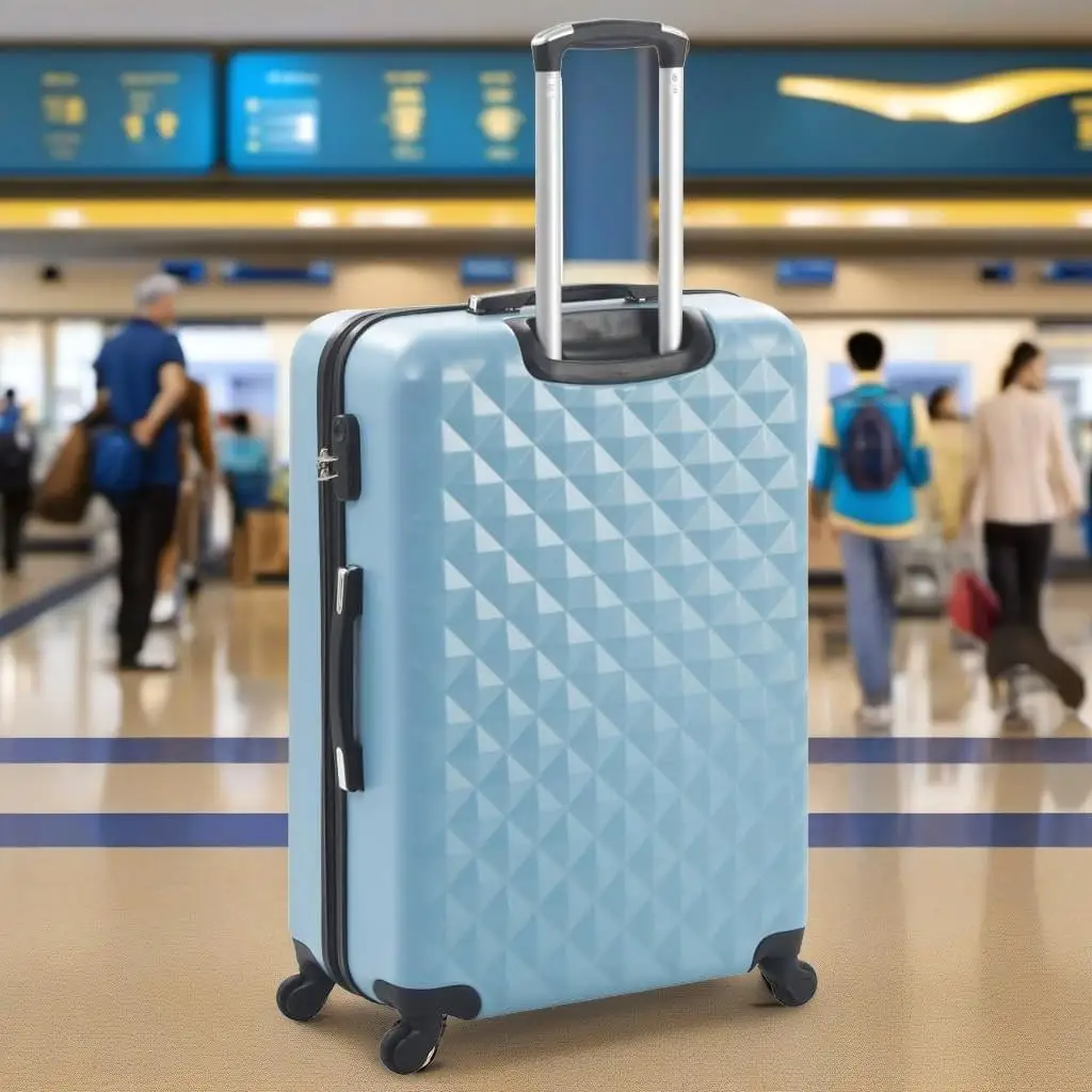 3-Piece Blue ABS Hardcase Trolley Set - Durable Luggage for Travel