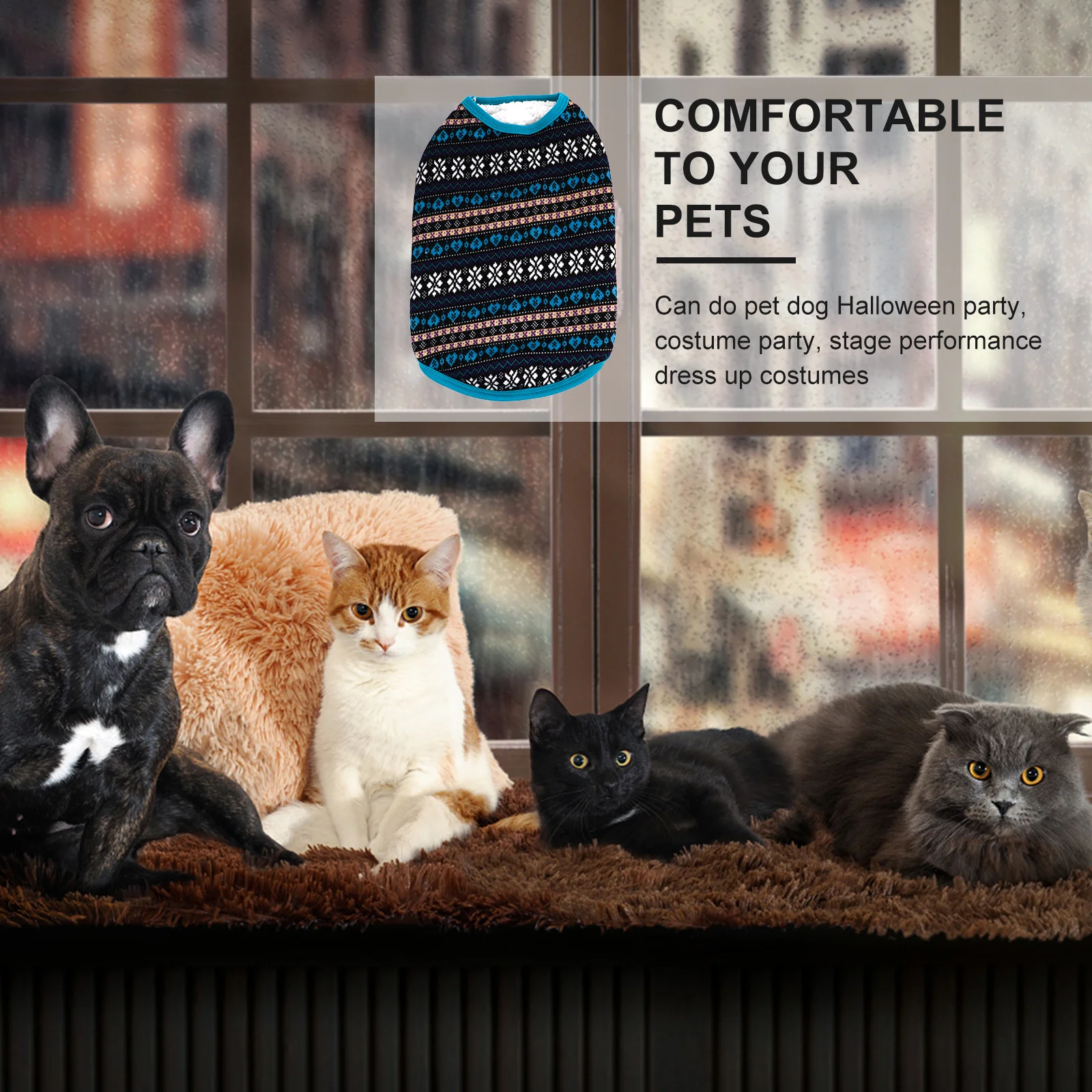 

Dog Warm Coat Pet Jumper Soft Winter Clothes for Small Pets Cute Design Easy to Wear Ideal for Walking Jogging Daily Use