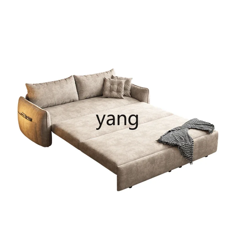 

YJQ foldable dual-purpose sofa bed matte cloth single double small apartment living room multi-functional modern simplicity