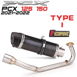 For PCX125 PCX150 PCX 125 150 2021 - 2022 Motorcycle R11 Exhaust Escape Full System Muffler Front Mid Pipe