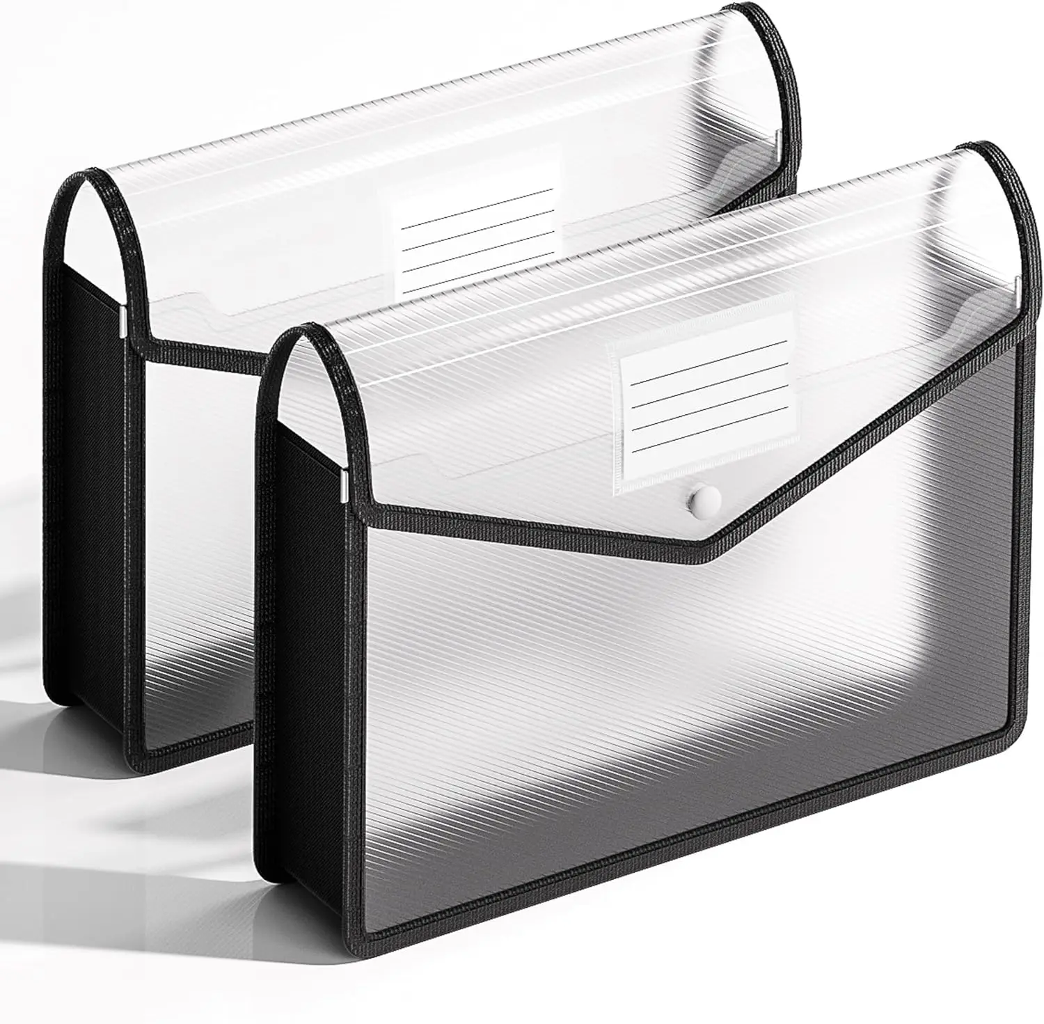 

Набор из 2 пластиковых расширяющихся папок-конвертов, прозрачные конверты с застежкой-кнопкой для форматов Letter/A4, для школы/офиса/дома