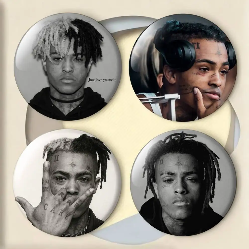 

XXXTentacion 17 Rapper Badges 25 32 44 58 75 mm Round Fans Collect Friends Gifts Brooch Souvenir