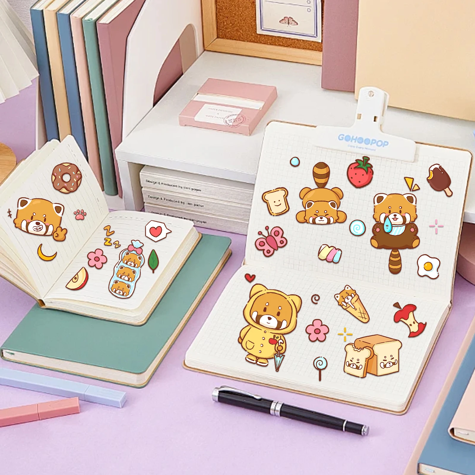 2PCS Weniger Panda Aufkleber Exquisite Einzelne Transparente Handheld Konto Material Telefon Fall Laptop Gepäck Wasserdichte Aufkleber