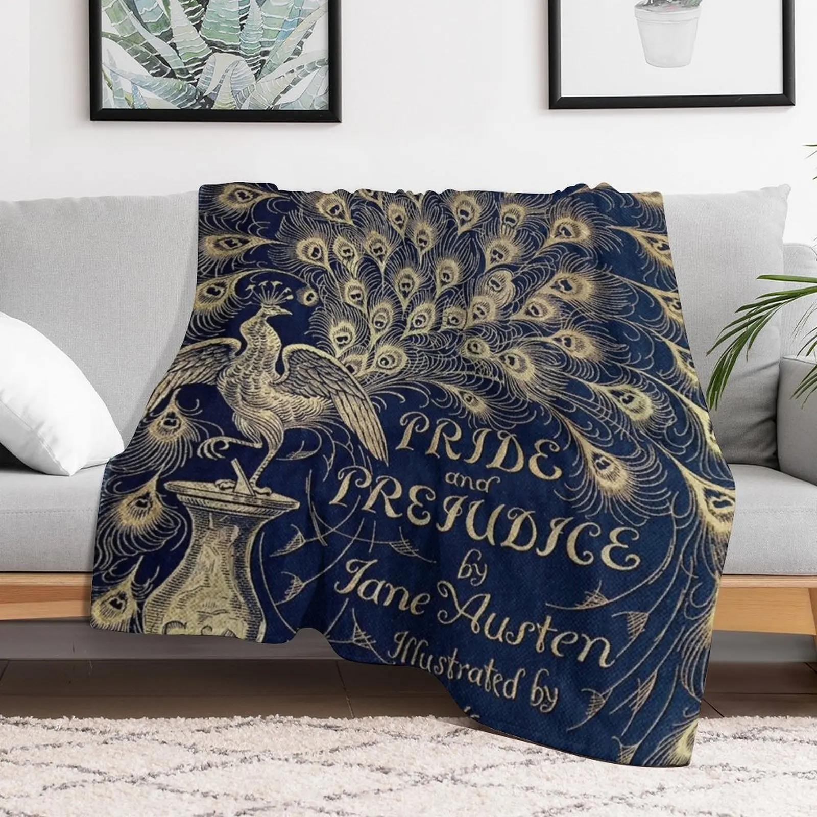 Pride and Prejudice Peacock Cover Throw Blanket