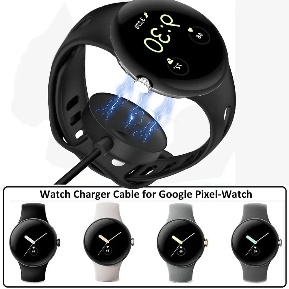 Type C Watch Charger Cable for Google Pixel-Watch Replacement USB USB-C Charging Cord 3.3FT Black Top Quality