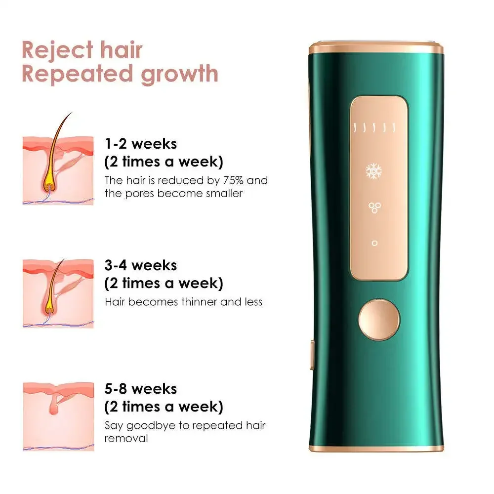 جهاز إزالة الشعر بدون ألم للاستخدام المنزلي رائج البيع جهاز إزالة الشعر بالتبريد السريع عبر الثلج