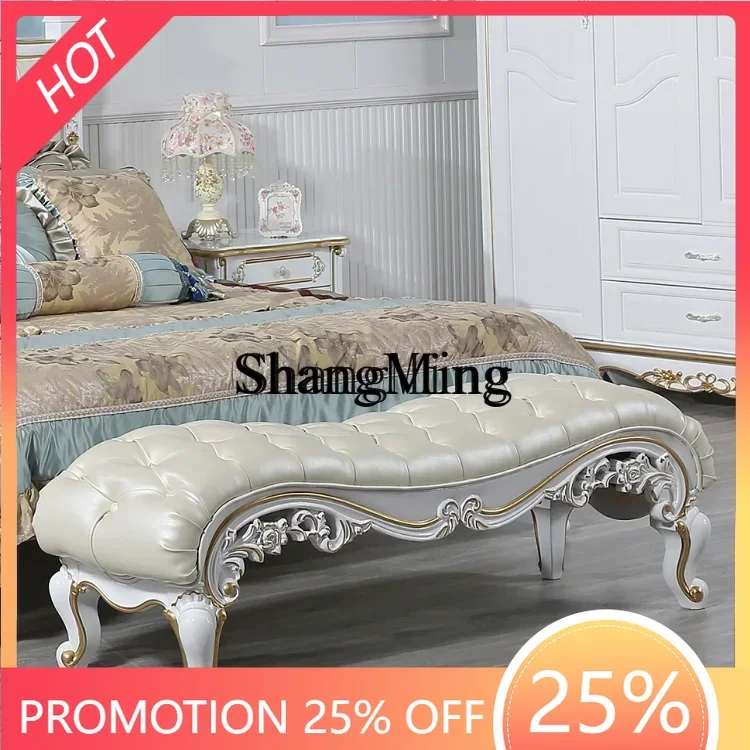 

ZYY exquisite senior bedroom bedside table sofa shoes changing stool neoclassical bed stool