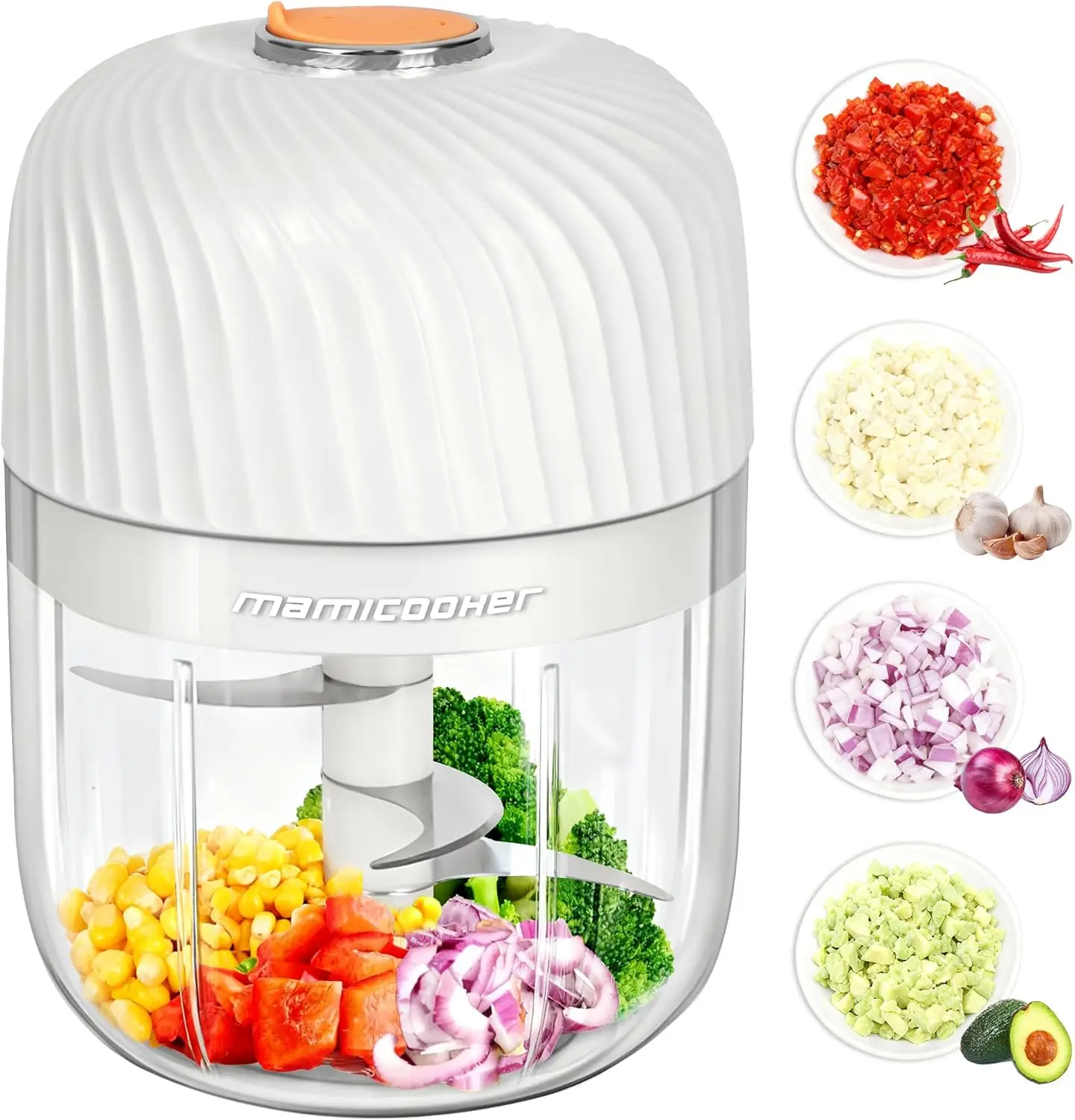 

Cordless Electric Garlic Chopper, 350ml Portable Food Processor for Veggies, Meat, Spices - USB Rechargeable