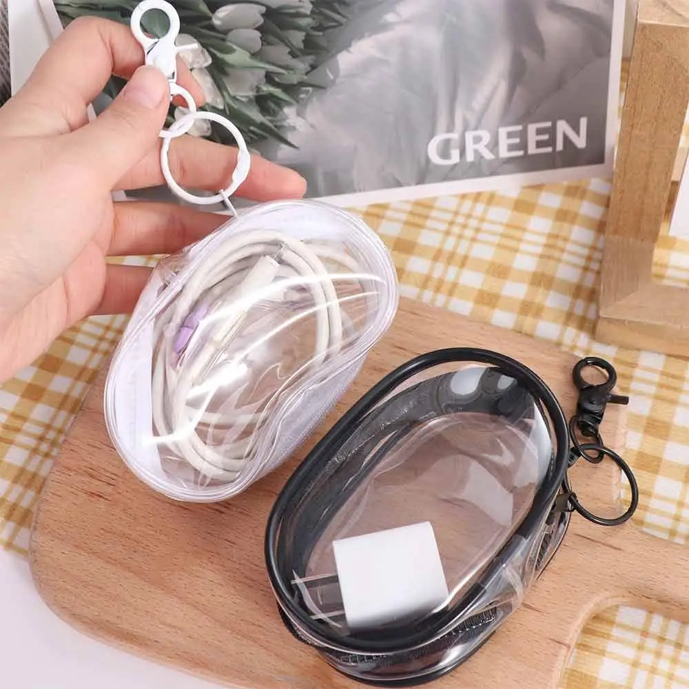 

With Keychain Phone Charger Bag Storage Transparent Data Cable Storage Bag Waterproof PVC Digital Storage Bag Earphone Cable