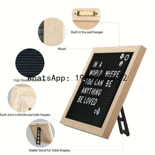 LYY Felt wooden letter board - kids' message board - felt letter board decoration