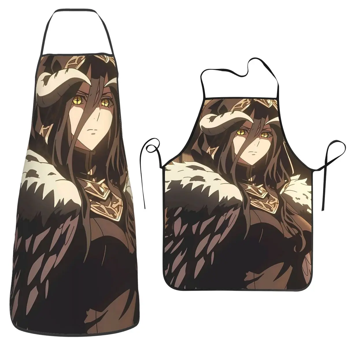 Adventure Anime Albedo Overlord Aprons Chef Cooking Tablier Sleeveless Bib Kitchen Cleaning Pinafore for Women Men Gardening