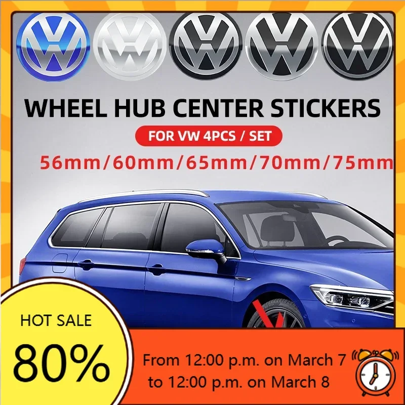 

Для VW Volkswagen Jetta MK5 Golf, 4 шт., 56 мм, 60 мм, 65 мм, 70 мм, 75 мм, наклейки на центральные колпачки колесных дисков для Volkswagen VW CC GTI Polo Go