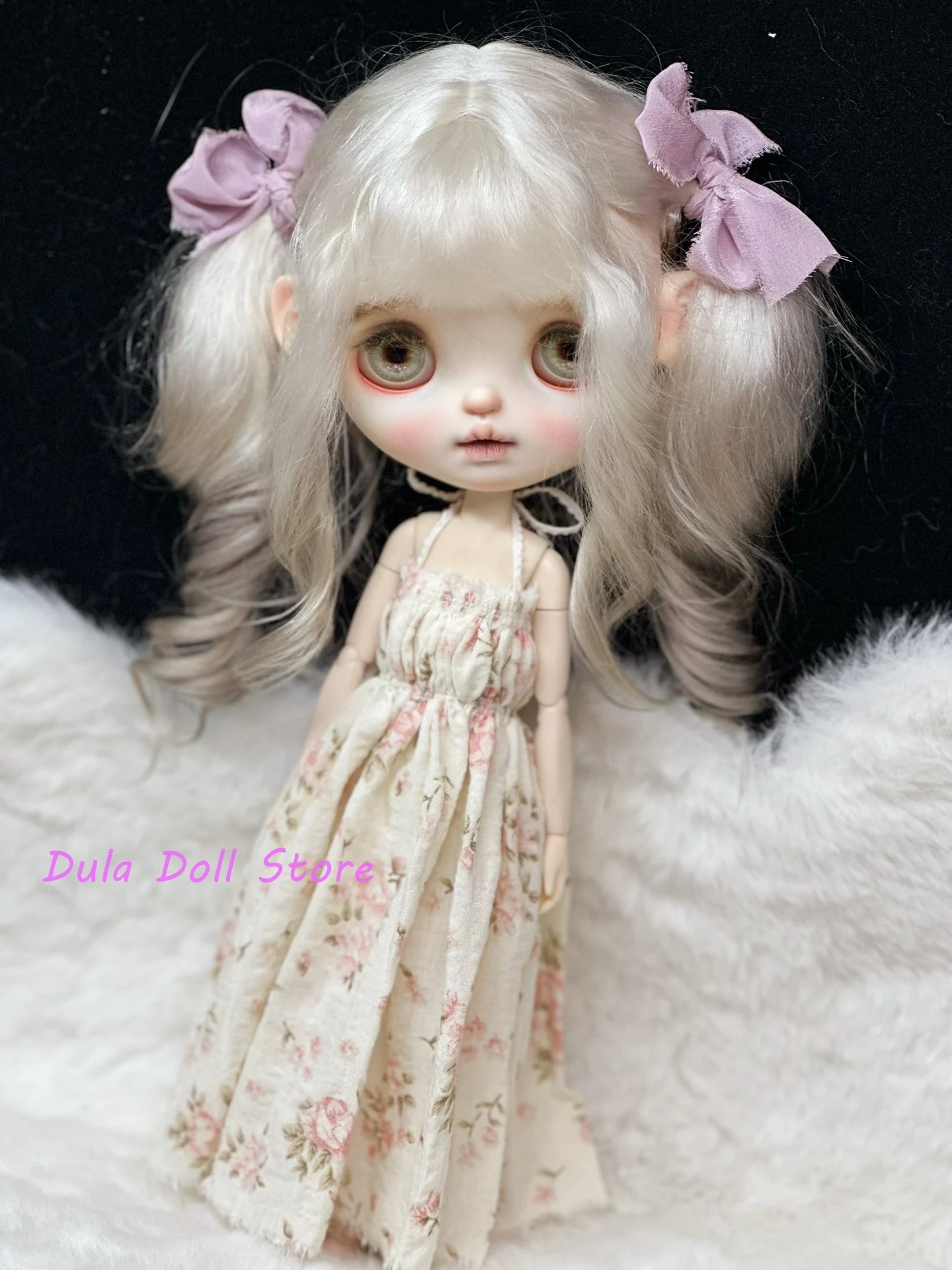 

Одежда для кукол Dula, платье-комбинация с цветочным принтом Blythe ob24 ob22 Azone Licca ICY JerryB 1/6, аксессуары для кукол Bjd
