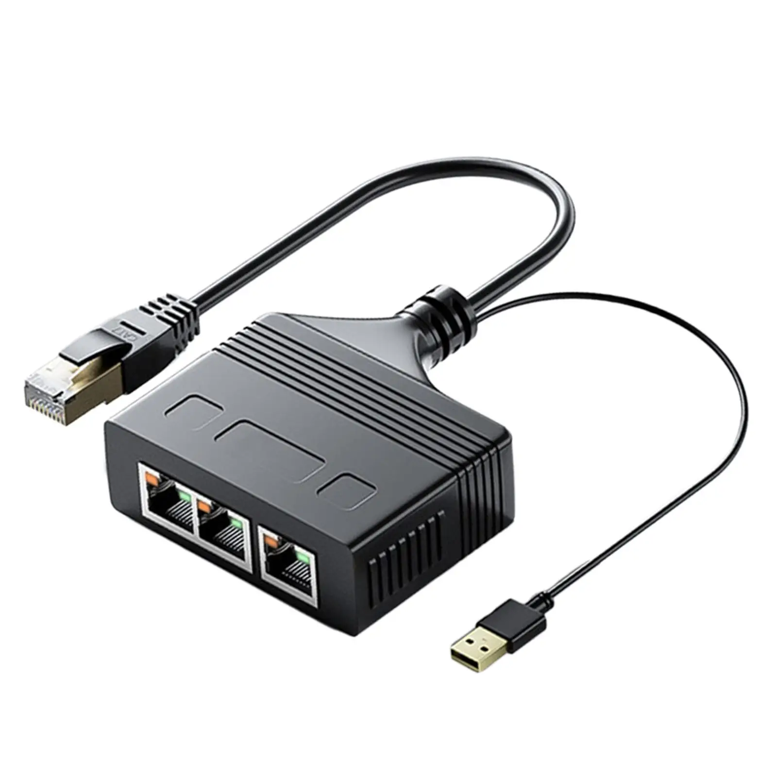 Ethernet Splitter 1 to 3 Ports Practical High Speed Transmission Cable Splitter for Cat5/5E/6/7/8 Network Ethernet Cable