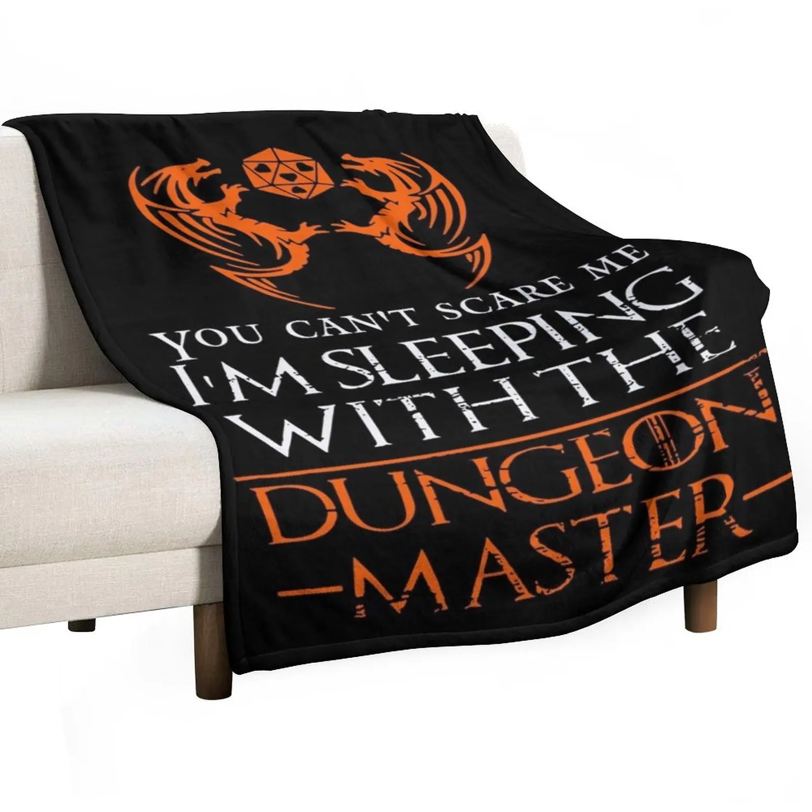 You can't scare me I'm sleeping with the dungeon master Throw Blanket Sofa cosplay anime Blankets