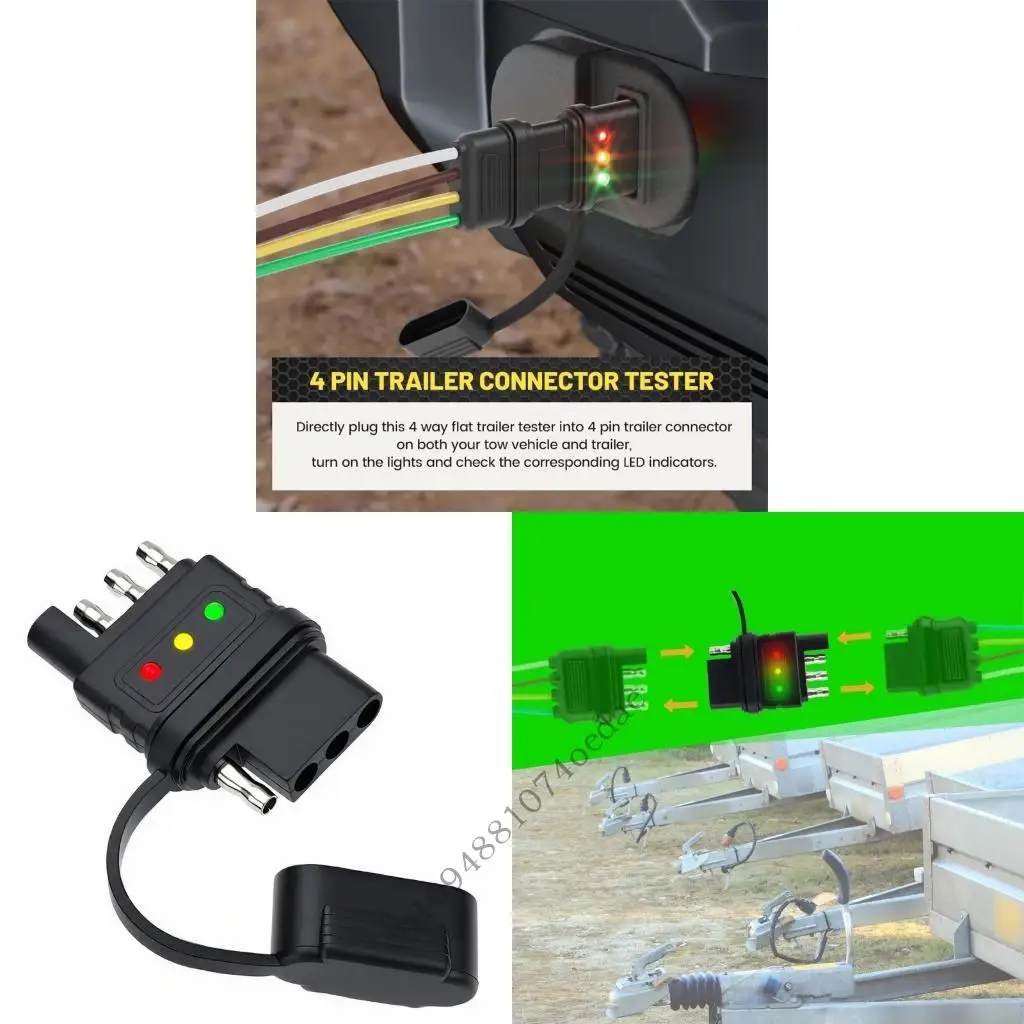 ABS Plastic Trailer Wiring Tester Tool for Trucks Boats & Campers Light System 