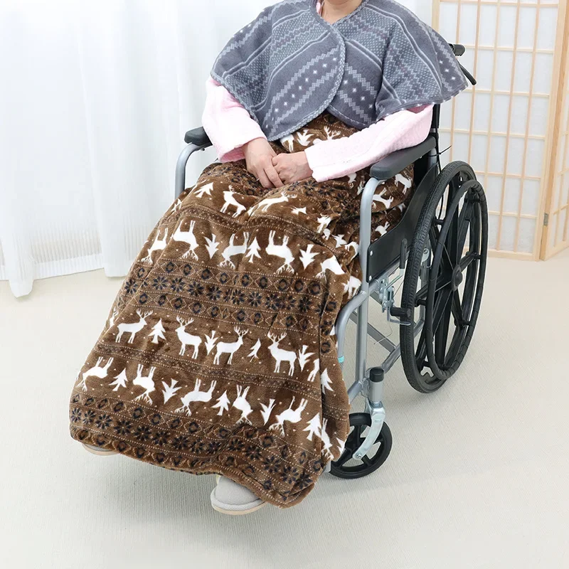 Wheelchair Knee Warm Blanket Thicken Wheelchair Wrap Half-body Blanket Accessories Knee Guard for The Aged Patient Elderly