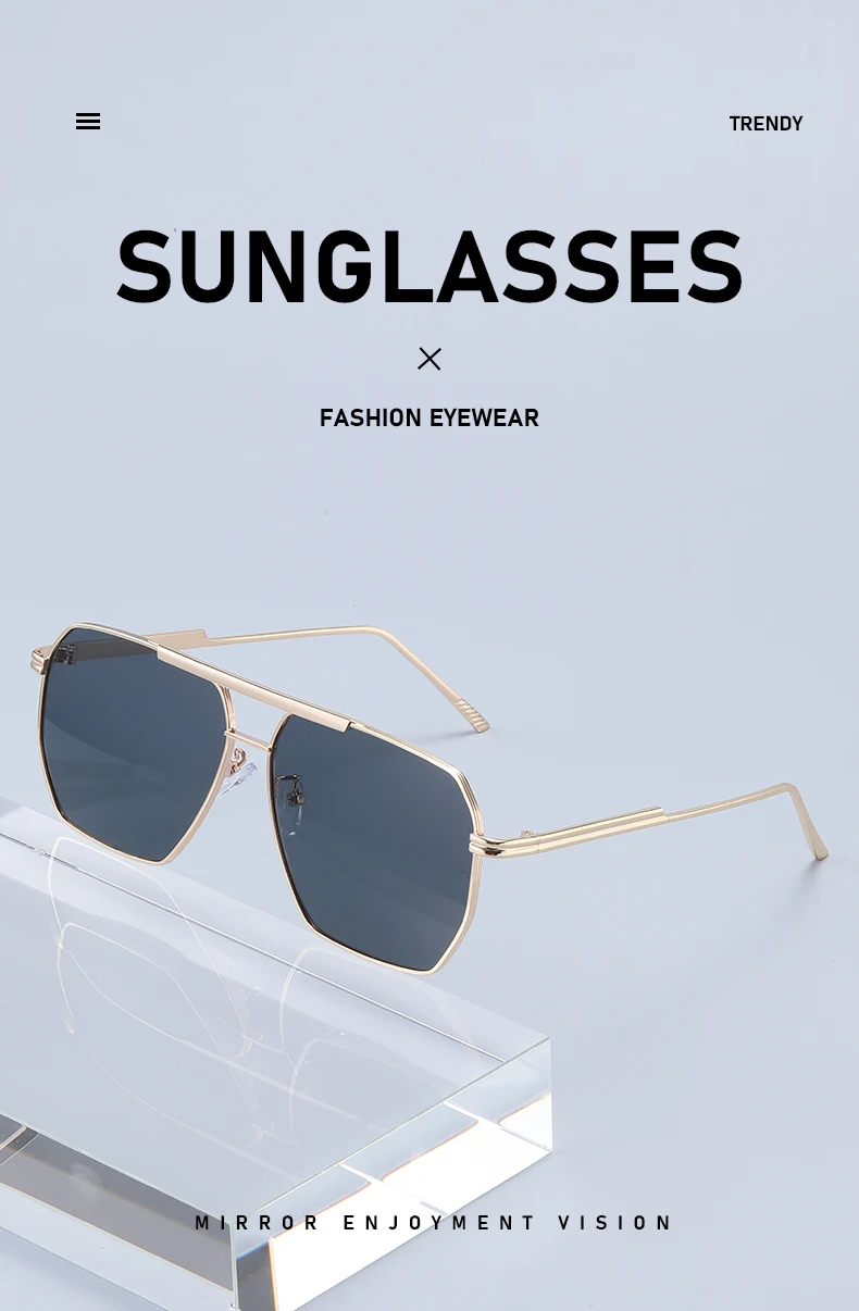 Piloten-Sonnenbrille mit goldenem Rahmen, Retro-Sonnenbrille mit doppeltem Bügel, UV-schützende Sonnenbrille für Herren zum Autofahren 2501 – Detail 4