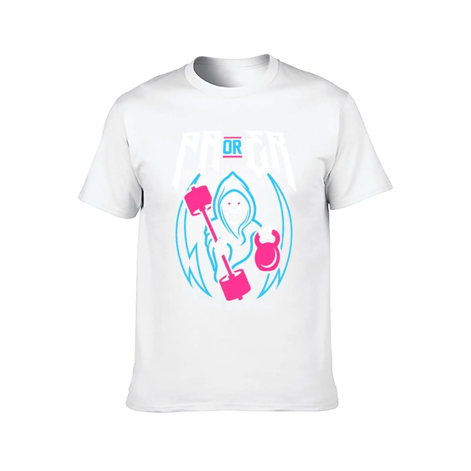 العلاقات العامة أو ER (Gym Reaper Kettlebell & Barbell) مضحك الصالة الرياضية الأنا رفع تي شيرت رجل تي شيرت فاخر رجل تي شيرت القطن الثقيل تي شيرت #2