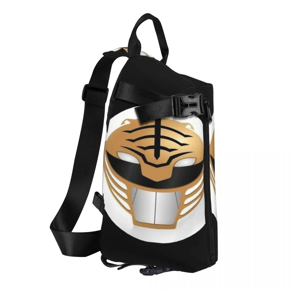 Mighty Morphin Power Ranger - White Chest Bag Men Sling Crossbody Backpack Chest Bag Traveling Hiking Daypack Shoulder Bag