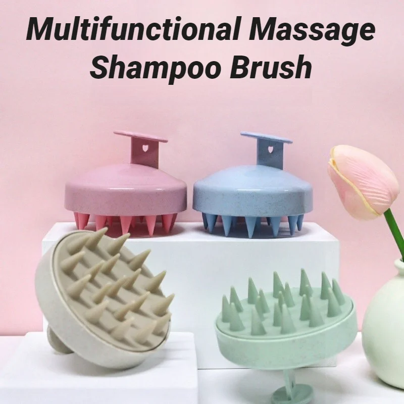 Soft Flexible Silicone Scalp Massage Comb Non Slip Grip Shampoo Bath Brush For Hair Washing Body Salon Hairdressing Care