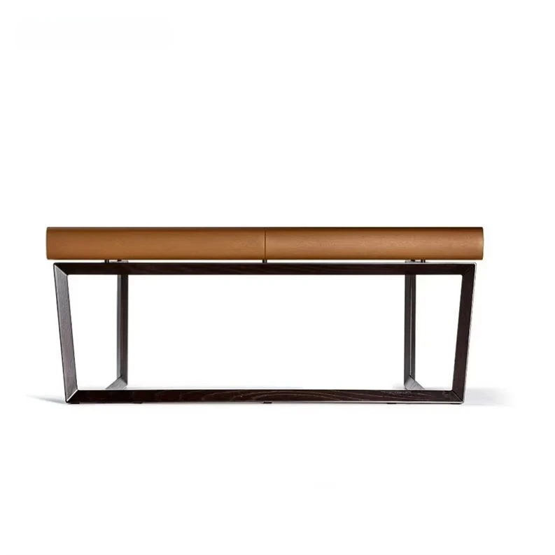 Boss computer desk high-end residential leather wrapping table simple style production durable plastic