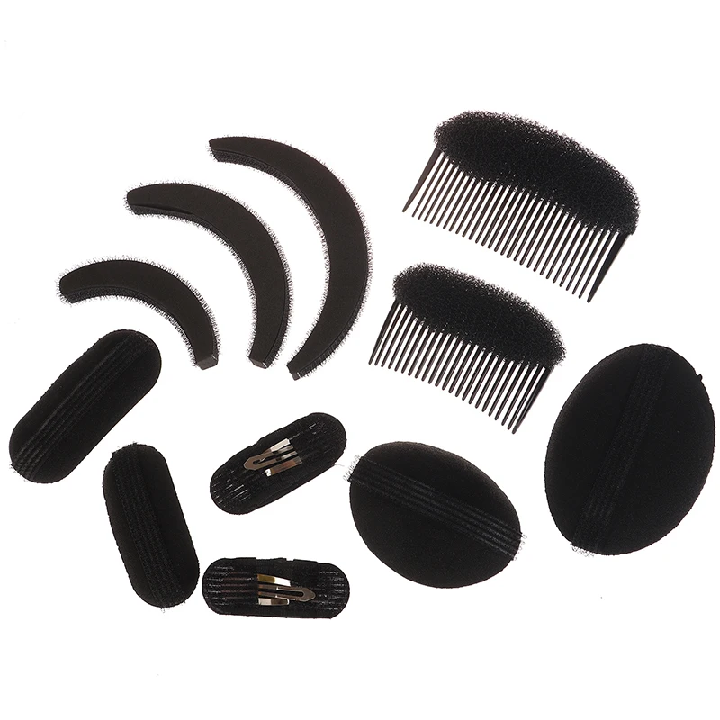 11 Pz/set Soffio Testa Dei Capelli Cuscino Invisibile Soffici Cuscinetto Dei Capelli Spugna Clip Panino Bump It Up Volume Base Dei Capelli Per Le Donne Accessorio Dei Capelli