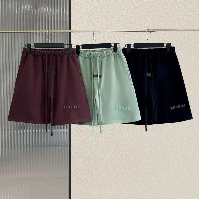 

FW23 Classic Double Line Men's Casual Shorts Luxury Design Double Row Silicone Letter Shorts Couple High Street Cotton Shorts