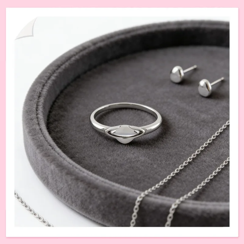 Anillo Minimalista de Plata con Signo de Saturno para Mujer, Anillo Sencillo con Diseño de Planeta, Joyería Fina de Moda, Regalo