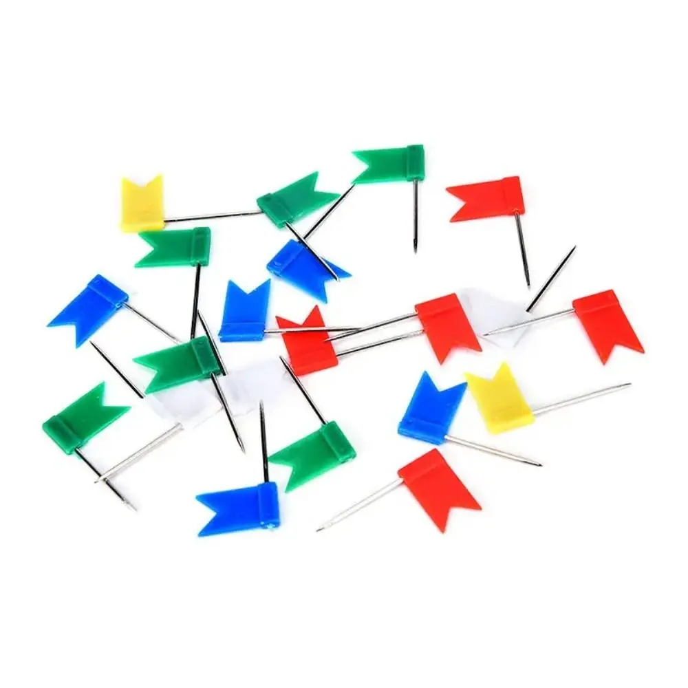 100pcs/box Bright Colors Colored Push Pins Easy Insert Reliable Material Map Pins Stable Fixing 100 Pieces Box Art Supplies