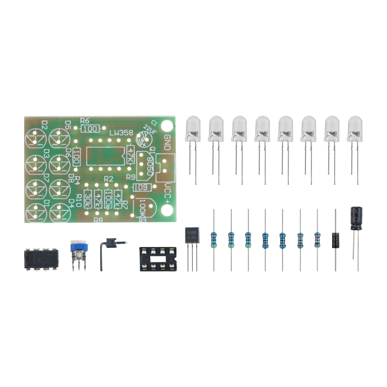 12V Ademhalingslicht Led Knipperende Lamponderdelen Elektronische Doe-Het-Zelf Module Lm358 Chip