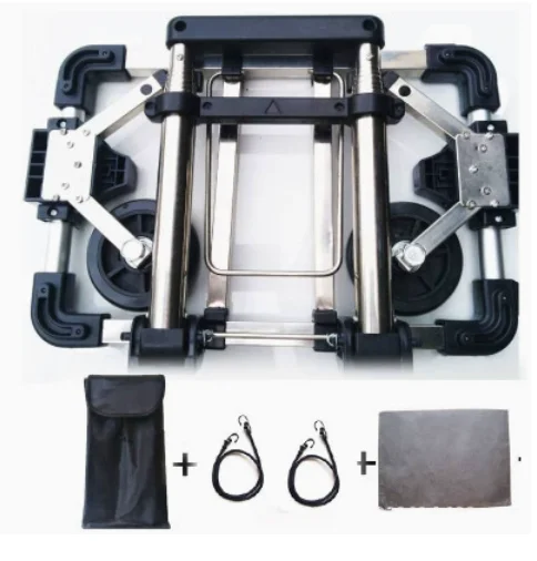 Foldable Shopping Cart Trolley, Ultra-Compact A4 Size Portable Hand Truck, 25kg Load Lightweight Luggage Cart for Grocery Travel