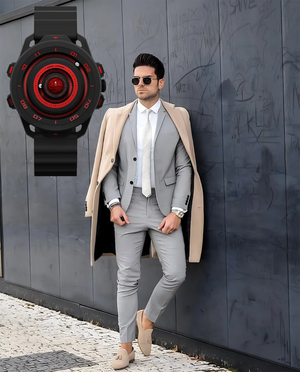 

Daniel Gorman Red Planet Design Men's Quartz Watch Waterproof Luminous Sport Wristwatch Magnetic Bead Pointers DG0525Red