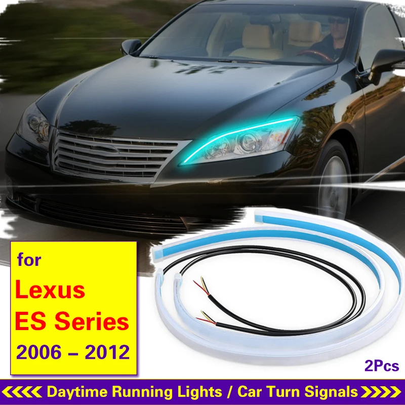 

2pcs Led DRL Daytime Running Lights Flexible or Lexus ES 2006-2012 Car Light Turn Signal Brake Side Lights Headlights Strip 12v