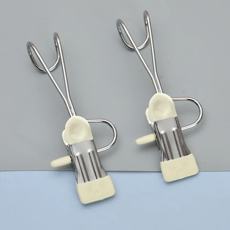 10pcs Multifunctional Stainless Steel Clothes Hanger  with Hook, Non-Marking Pants Clip, Household Sock Drying and Storage Clip