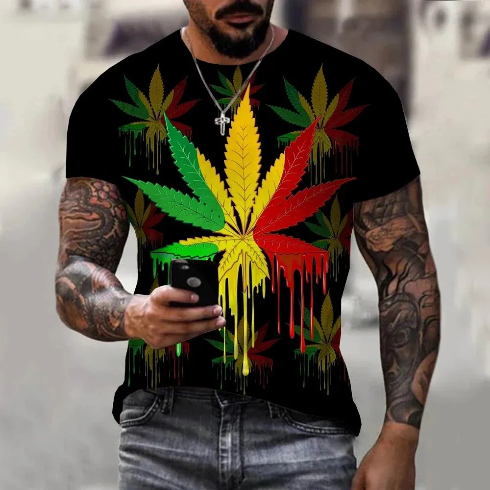 جديد ملون الطبيعية الطازجة الأخضر الاعشاب يترك المطبوعة ثلاثية الأبعاد الرجال تي شيرت للجنسين الصيف Hot البيع عادية س الرقبة تي شيرت قصير الأكمام