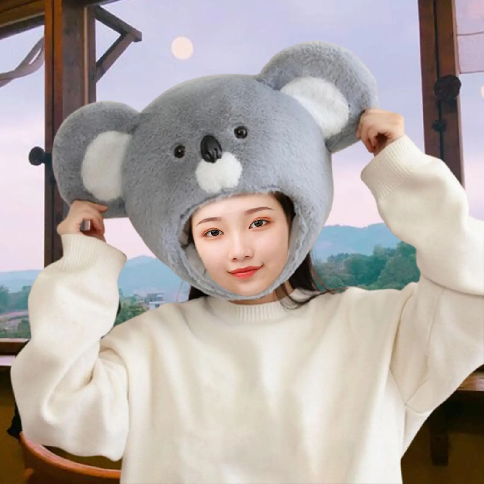 

Comfortable Plush Koala Hat Party Cosplay Headgear Cute Funny Party Hat for Easter Carnival Halloween Festival Birthday Party