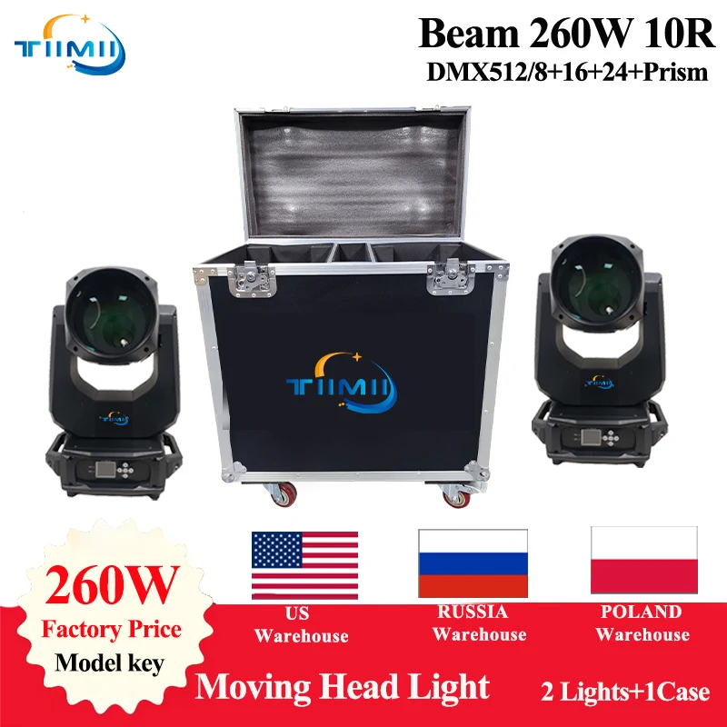 

1Flightcase 2PCS Lyre Beam 10R 260W Moving Head Beam Light Sharpy Beam 260W Move Head Gobo Stage Wash Beam Super Bright Dj Light