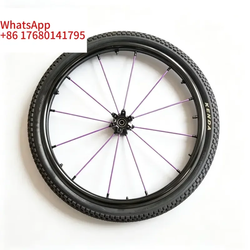 A Pair 24X1.95 Off-Road Wheelchair Rear Wheel PBO Fiber Spokes 22000 Fiber Quick Release Shaft Schwalbe Marathon Tires
