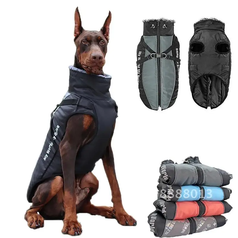 

Clothes For Large Dogs Waterproof Big Dog Vest Jacket Autumn Winter Pet Warm Wilma Bulldog French Coat Dog Fur Dog Collar For