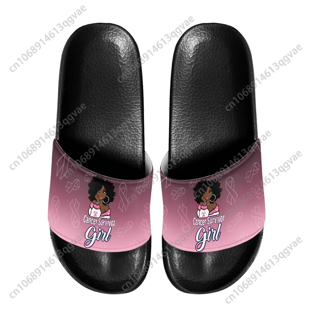 Cancer Survivor Breast Cancer Slippers Home Water Shoes Men Women Teenagers Beach Pool Sandals Custom Made Summer Slipper