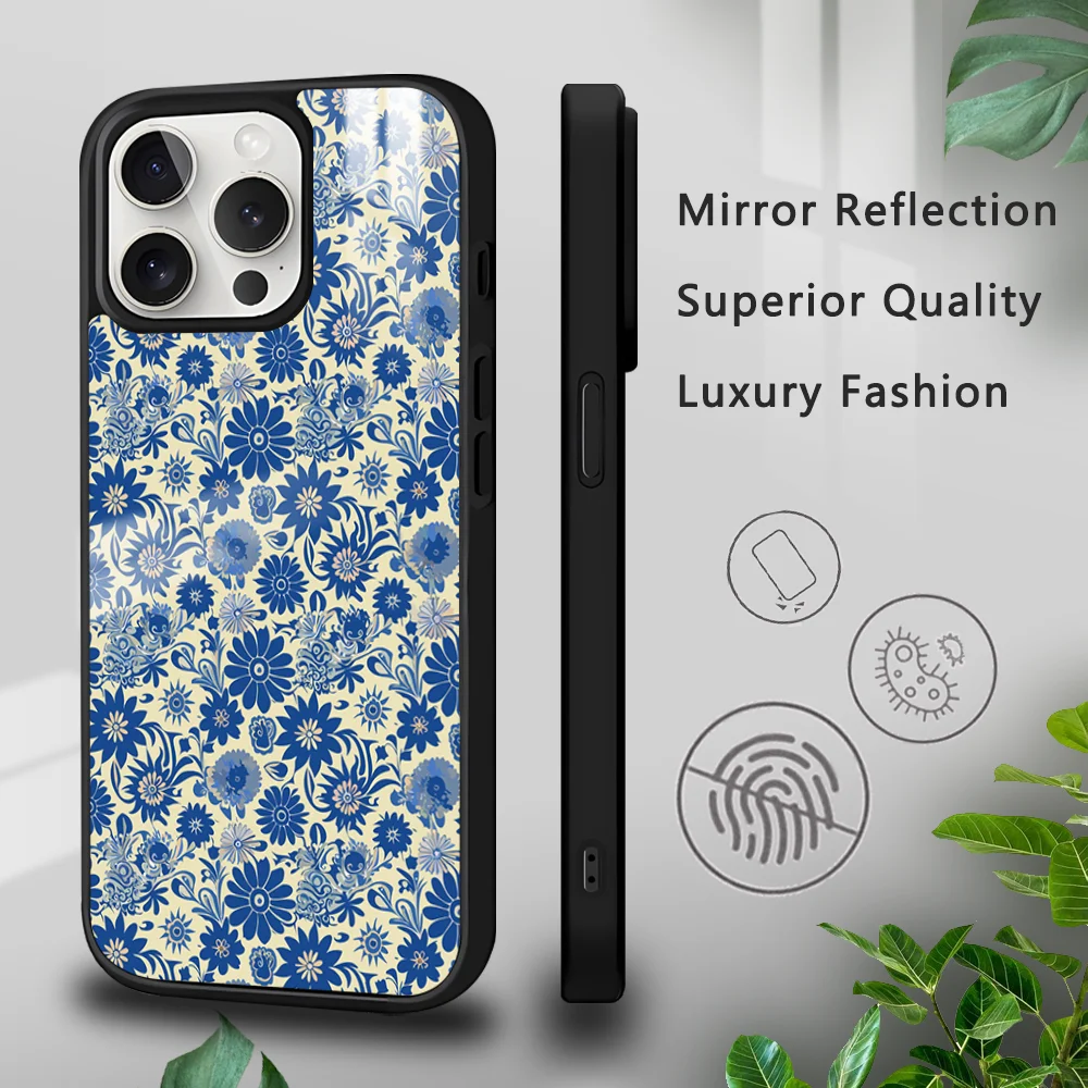 

Korean Museum Flower Phone Case For iPhone 16 15 14 13 12 11 Pro Xs Max Mini Plus Celulares Hard Funda